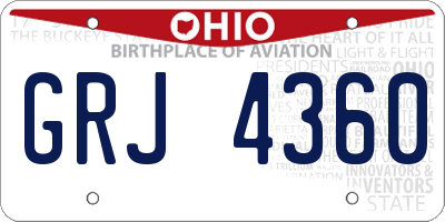 OH license plate GRJ4360