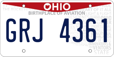 OH license plate GRJ4361