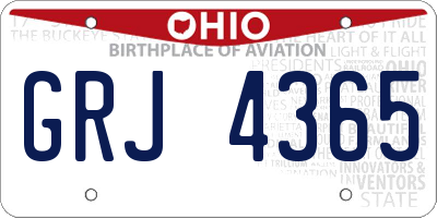 OH license plate GRJ4365