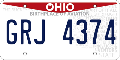 OH license plate GRJ4374