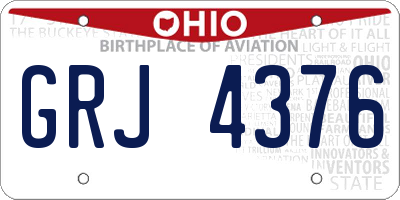 OH license plate GRJ4376