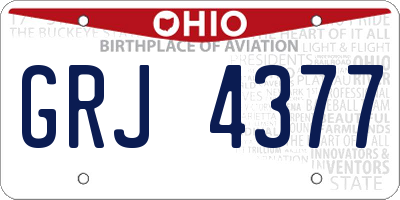 OH license plate GRJ4377