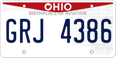 OH license plate GRJ4386
