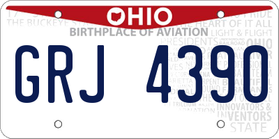 OH license plate GRJ4390