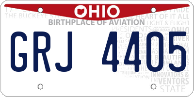 OH license plate GRJ4405