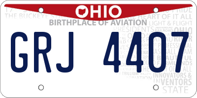 OH license plate GRJ4407