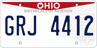 OH license plate GRJ4412