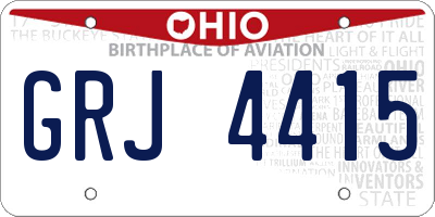 OH license plate GRJ4415