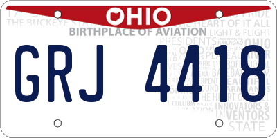OH license plate GRJ4418