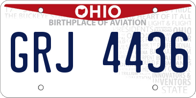 OH license plate GRJ4436