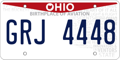 OH license plate GRJ4448