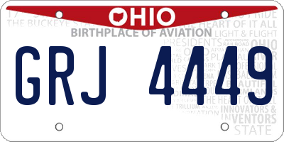 OH license plate GRJ4449