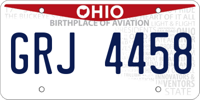 OH license plate GRJ4458