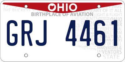 OH license plate GRJ4461
