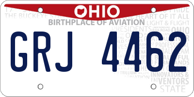 OH license plate GRJ4462