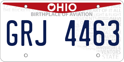 OH license plate GRJ4463