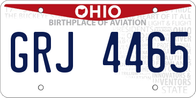 OH license plate GRJ4465