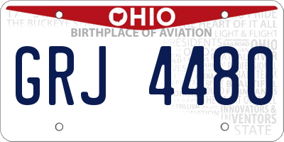 OH license plate GRJ4480