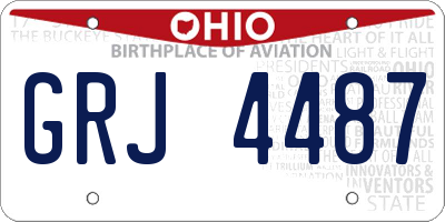 OH license plate GRJ4487