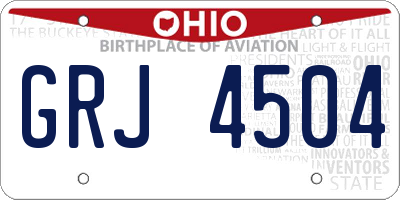 OH license plate GRJ4504