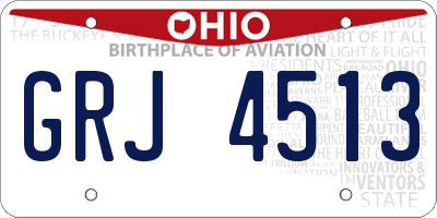 OH license plate GRJ4513
