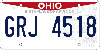 OH license plate GRJ4518