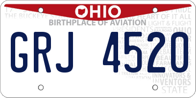 OH license plate GRJ4520