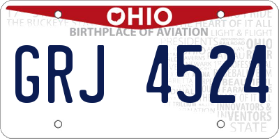 OH license plate GRJ4524