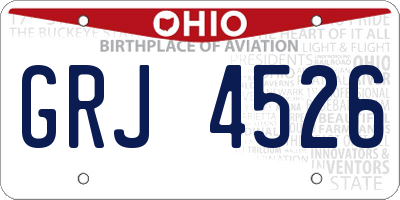 OH license plate GRJ4526