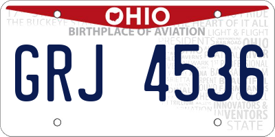 OH license plate GRJ4536