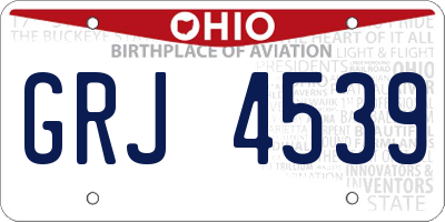 OH license plate GRJ4539