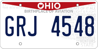 OH license plate GRJ4548