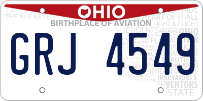 OH license plate GRJ4549