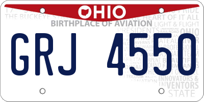 OH license plate GRJ4550