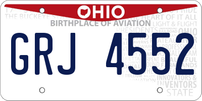 OH license plate GRJ4552