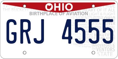 OH license plate GRJ4555