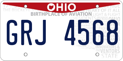 OH license plate GRJ4568