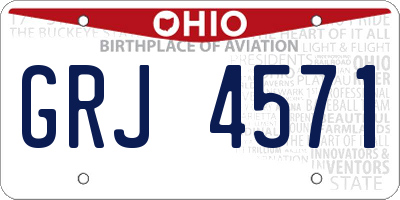 OH license plate GRJ4571