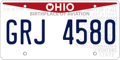 OH license plate GRJ4580