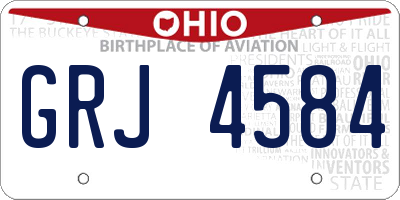 OH license plate GRJ4584