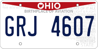 OH license plate GRJ4607