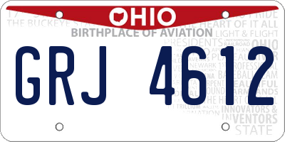 OH license plate GRJ4612