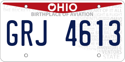 OH license plate GRJ4613