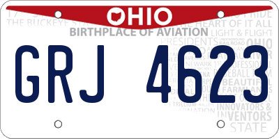 OH license plate GRJ4623
