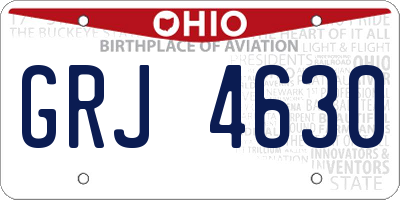 OH license plate GRJ4630