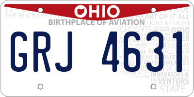 OH license plate GRJ4631