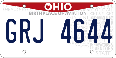 OH license plate GRJ4644