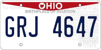 OH license plate GRJ4647