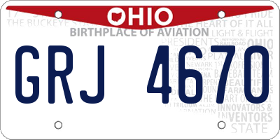 OH license plate GRJ4670