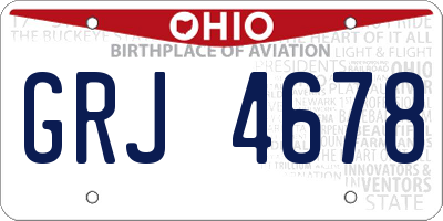OH license plate GRJ4678